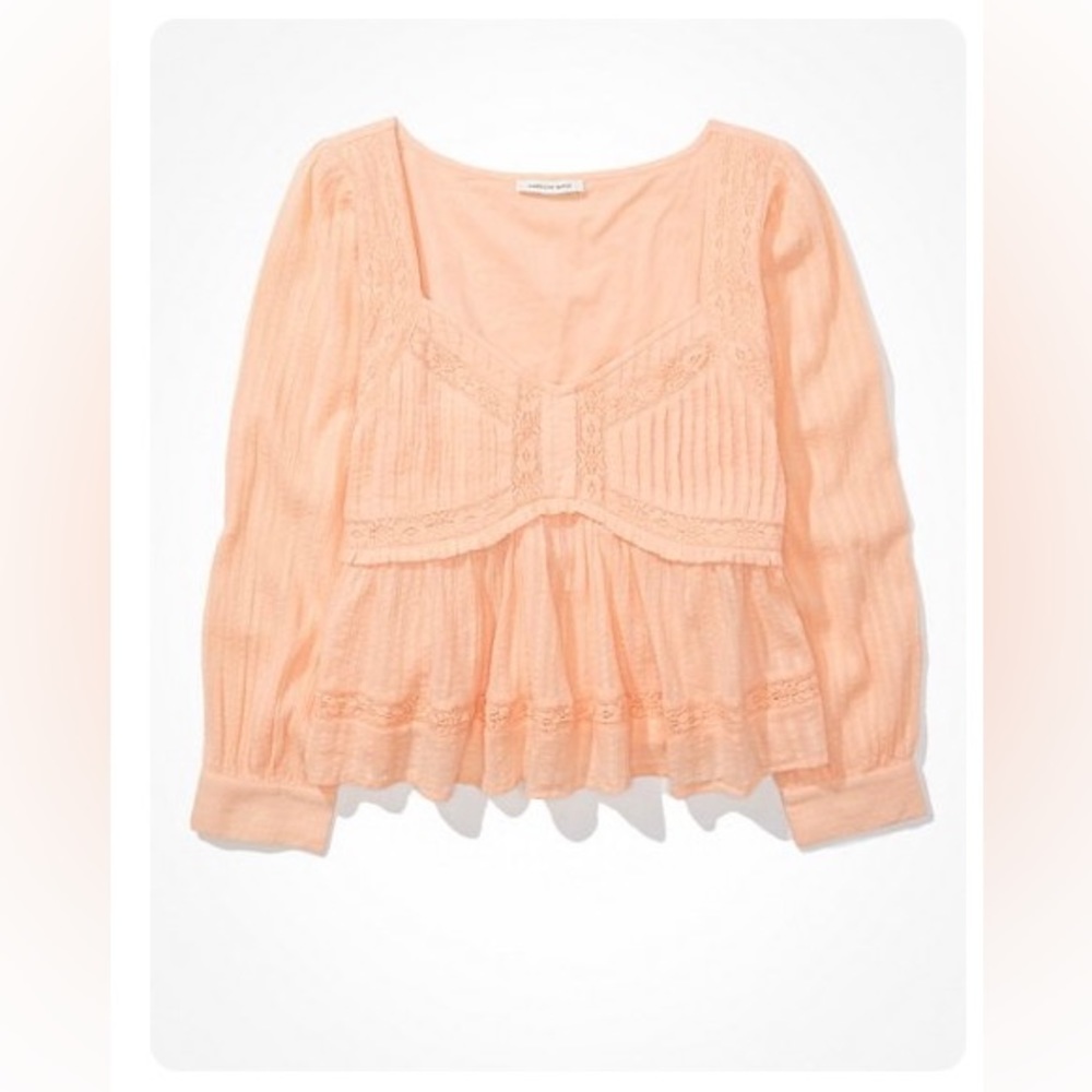 AE long-sleeve babydoll blouse Size L